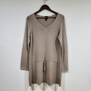 Eileen Fisher Silk Cashmere Long V-neck Tunic Top Women's Size M